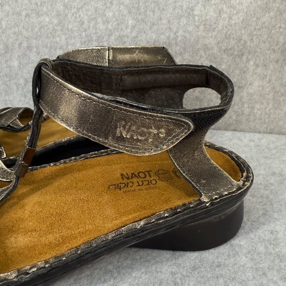 Naot Womens 38 Cymbal Metal Leather Sandals Summer Bronze Strappy US 7 - 7.5 NEW - Picture 7 of 15